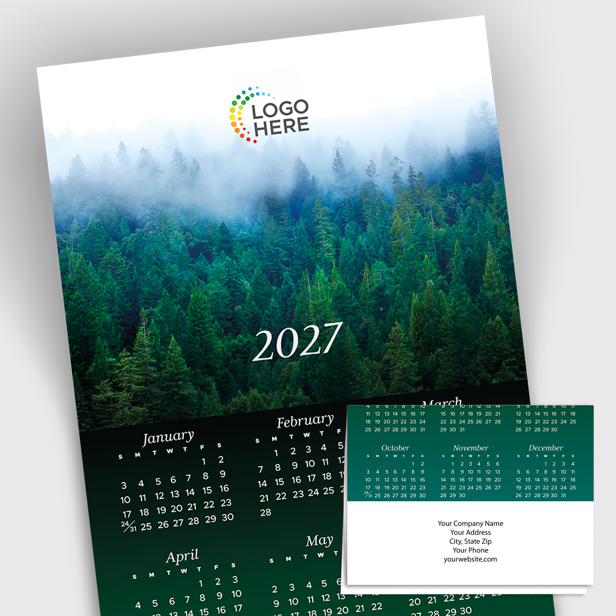 Misty Evergreens Logo Calendar Card D3501U-4A Misty Evergreens Logo Calendar Card D3501U-4A
